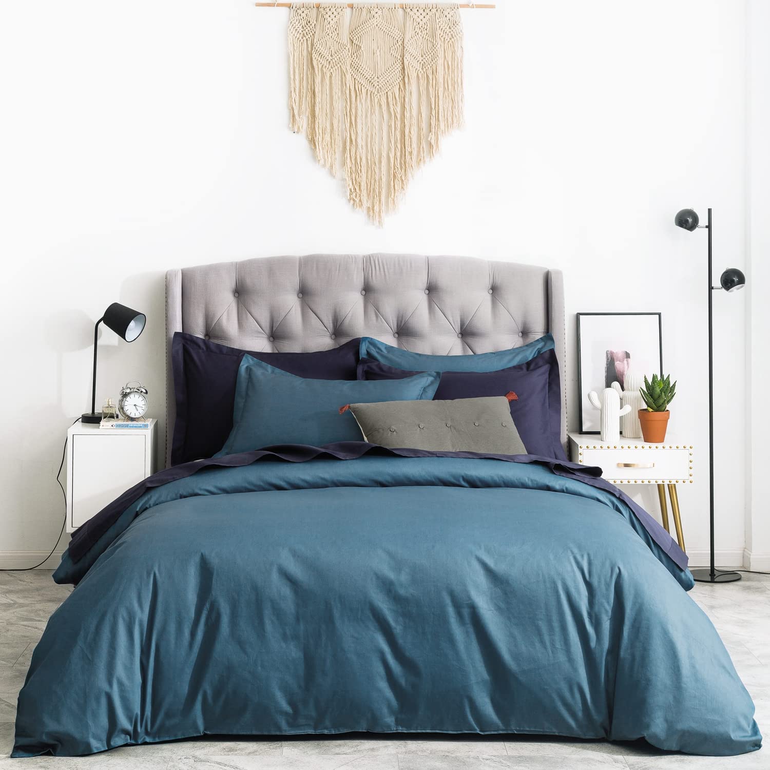 Susybao Teal Duvet Cover King 100% Cotton Plain Teal Duvet Cover 3 Pieces Set 1 Classic Teal Duvet Cover With Zipper Ties 2 Pill